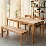 北欧宜家实木长方形小户型餐桌饭桌原木工作台电脑桌办公桌书桌
