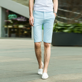 2016夏季时尚修身男士纯棉短裤纯色休闲透气舒适稍有弹性正品特价