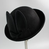 羊毛呢帽子女士秋冬礼帽可爱萌兔耳朵帽英伦时装毡帽卷边圆顶帽潮