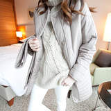 韩国同款2015冬装韩版中长款保暖棉衣大码轻薄款羽绒棉服外套女潮