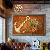 法慕小城美式立体装饰画地中海船锚实木挂件复古酒吧家居墙面壁饰