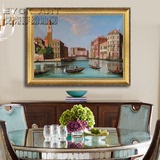 欧美式手绘风景油画威尼斯街景现代装饰画客厅餐厅玄关电表箱挂画