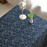 小而美 日本传统棉麻桌布 茶道铺布 日式蓝花盖布 咖啡馆餐桌巾