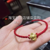 预定 香港专柜代购周大福新款仙桃猴路路通平安新年红绳手链