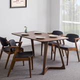 北欧纯实木餐桌椅进口橡木胡桃木色餐厅家具简约现代创意特价