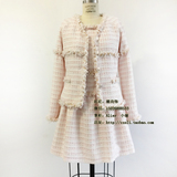 （特惠款）全手工粉色小香风套装，名媛小外套+无袖连衣裙套装