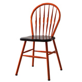 LOFT特价会议椅餐椅美式实木会议室椅子理发店休息看书简易靠背椅