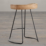 曲实木酒吧椅创意高背椅欧式吧台椅子木质时尚吧凳简约高脚凳子0