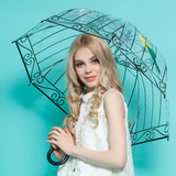 包邮 创意透明鸟笼伞欧式阿波罗伞长柄伞透明伞 多款选