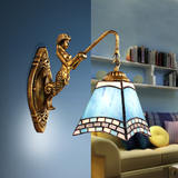 欧式地中海蒂凡尼壁灯灯具美式客厅卧室床头浴室卫生间led镜前灯