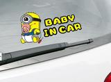 小黄人宝宝车贴神偷奶爸搞笑BABY IN CAR提醒提示汽车贴纸