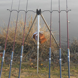 不锈钢三角脚鱼竿支架 可调升降 筏杆海竿渔抛竿架 1.2米坚固耐用