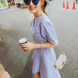 2016夏装新款女装韩国中长款修身小香风裙子衬衫连衣裙夏季学生潮