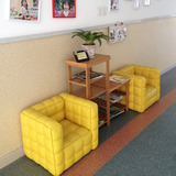幼儿园走廊沙发 幼儿区角儿童小沙发 早教中心单人皮沙发座椅