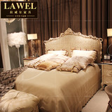 拉卡萨lacasa家具欧式双人床高档布艺床法式实木床1.8米床做旧白