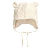 HM专柜正品 非代购 白色熊护耳婴儿童帽 宝宝帽子冬帽 0-6个月