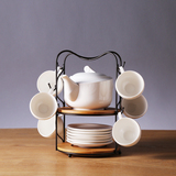 现代简约日式客厅白色茶壶茶具套装 新房橱柜厨房展厅装饰品摆件