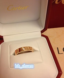 Cartier卡地亚 香港专柜代购 LOVE窄版单钻对戒指B4050700玫瑰金