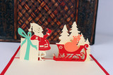 立体贺卡 圣诞节礼物祝福语小卡片 生日3D创意明信片圣诞喜悦英文