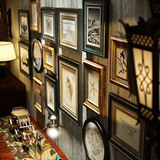 欧式复古照片墙相框墙客厅卧室创意组合大墙面实木挂墙相片墙奢华