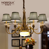 诺福克 美式铜灯玉石吊灯客厅卧室餐厅欧式全铜吊灯简约美式吊灯