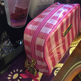 特价VS维多利亚的秘密粉色条纹防水维秘化妆包收纳包洗漱包