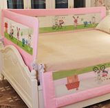 无漆婴儿床 儿童床幼儿男女孩单人宝宝床 带护栏床垫拼接
