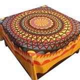 波希米亚风棉麻创意桌布 正方形台布茶几餐桌布厚款盖布野餐垫布