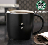 星巴克40周年限量版马克杯黑色陶瓷办公室带盖勺咖啡杯子定制logo