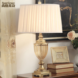 欧式水晶台灯创意美式奢华卧室床头灯中式简约现代玻璃客厅台灯