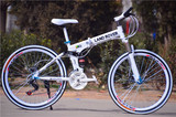 山地车自行车折叠山地车变速铝合金一体轮双减震自行车F2D