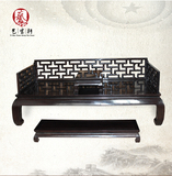 红木家具新中式古典实木曲尺黑檀木万字格罗汉床榻明清三件套定制