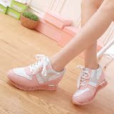 春季女鞋运动鞋女单鞋韩版休闲白粉色气垫跑步鞋平底透气学生板鞋
