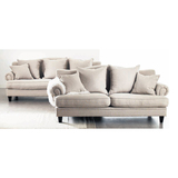HC 美式欧式沙发组合 北欧单双三人位客厅休闲亚麻布艺沙发 羽绒