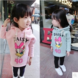 韩版女童冬季卫衣绒衫 2015秋款儿童休闲 可爱卡通加厚保暖连衣裙