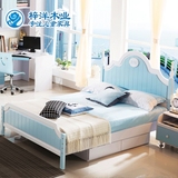韩式儿童床男女孩小公主单人床 1.2米带衣柜书桌套房卧室家具组合