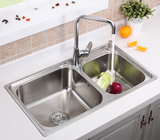 批发 广东优质不锈钢双槽水槽 洗菜盆洗碗盆 双水槽及双水槽配件
