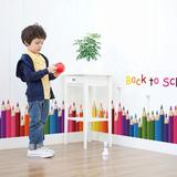 可移除墙贴创意彩色铅笔客厅卧室儿童房踢脚线墙角贴纸幼儿园贴画