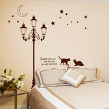 客厅卧室落地灯贴纸小猫组合贴画楼梯间走廊玄关装饰墙纸壁画墙画