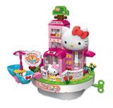 正版Hello Kitty音乐咖啡店音乐盒女孩益智乐高拼装发条积木玩具