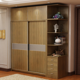 定制家具推拉门衣柜整体衣柜 简易宜家组合实木质衣柜卧室大衣柜
