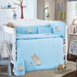 全棉针织棉儿童宝宝婴儿床十件套床品组床围床垫可拆套件多件套