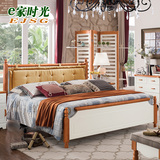 美式床实木床田园双人软靠床简约现代结婚床1.5 1.8米乡村风格床