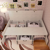 家米乐 简约现代板式床 高箱储物双人床 定制榻榻米单人床