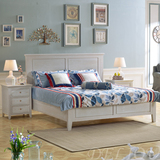美式乡村家具简美式床全实木床1.8米水曲柳双人床1.5白色