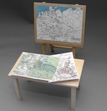 1:6兵人DIY天堂 二战德军盟军通用地图指挥桌椅木质全套场景现货