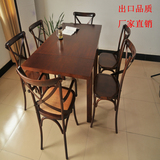 特价美式韩式可伸缩实木餐桌椅方桌西餐长桌中小户型餐桌胡桃木色
