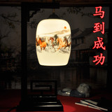 景德镇陶瓷薄胎中式台灯复古装饰节能美观雅手绘客厅书房卧室田园