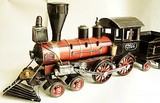 铁艺创意纯手工铁皮模型摆件两节红黑色火车头 可拆车厢 工艺礼品