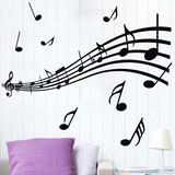 五线谱音符 音乐教室幼儿园琴行乐器琴室卧室儿童房墙贴纸W10036